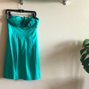Trina Turk Strapless Cocktail Dress. Aqua. Size 8